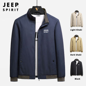 JEEP SPIRIT Áo Khoác Bomber Áo Khoác Nam Dáng Ôm Áo Khoác Nam Áo Khoác Nhẹ Áo Khoác Công Sở