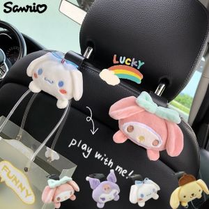 Sanrio Cute Car Plush Doll Car Hook Multi Functional  Interior Accessories My Melody Kuromi Cinnamoroll Car Seat Back Rear Row Storage Invisible