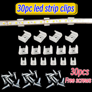 30pcs LED Strip Fix Clips Holder Connector Accessories For Fixing 2835 Neon Light 220V Flexible COB Plastic Buckle