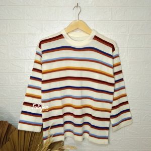 STRIPE RAINBOW KNIT / Sweater Rainbow / Sweater Korean Style / Sweater Rajut wanita / Fashion Wanita