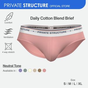 Private Structure Men Cotton Soft Brief PrimeLift Underwear Seluar Dalam Lelaki - Muave Pink 4630