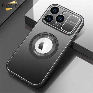 KISSCASE Luxury Metal Back Magsafe Case for iPhone 14 Pro Max 14Plus 13 12 11 Aluminum Camera Protection Hard Back TPU Cover