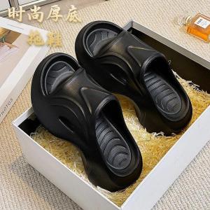 Free Shipping Summer Thick-Soled Slippers For Women EVA Solid Color High-Heeled Platform Sandals Outdoor Casual Slippers New Style For Home And Outdoor Wear