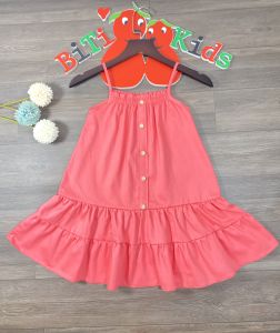 Đầm bé gáiváy trẻ em 2 dây vải cotton siêu xinh cho bé BITIKIDS size 0 đến 8 tuổi.
