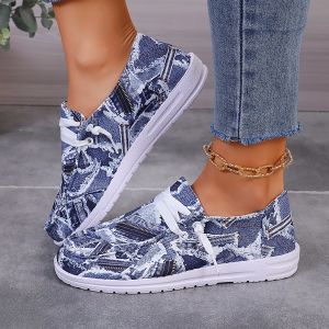 Giày Thường Ngày Thoáng Khí Thoải Mái Xuân Thu Giày Bệt Đế Thấp Thời Trang Âu Mỹ Nữ Giày Nữ Size Lớn Xuyên Biên Giới