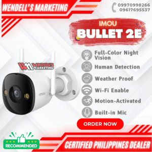 IMOU BULLET 2E 3MP Wi-Fi Camera Smart Color Night Vision Dual Antenna Outdoor IP67 Weatherproof with Mic AI Human Detection Active Deterrence Function