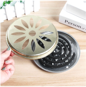 Fireproof With Lid Mosquito Coil Holder Mosquito Coils Plate Sandalwood Coil Holder With Cover