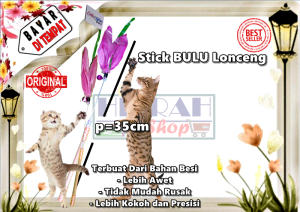 Mainan Kucing Tongkat Kucing Mainan Interaktif Kucing Anjing Stick Lonceng Berbulu Lucu Imut Kuat Kokoh Dari Besi Untuk Kucing Aktif Bergerak - Isi 1 Pcs Warna Random - Hijrah Pet Shop