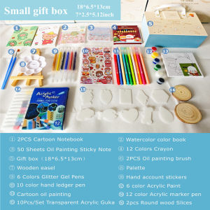 140Pack Art set Stationery Gift box Drawing colours pencil set birthday gift  For Kids Girls Boys