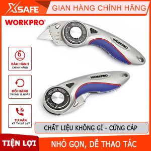 Dao gấp tiện ích có lưỡi cắt gấp gọn bằng nhôm mở nhanh Workpro - WP211013