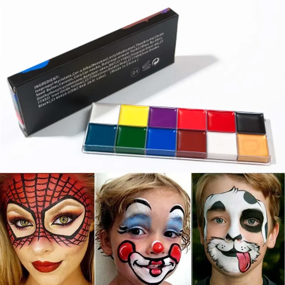 Xmas Party Halloween Cosplay Face Painting Makeup Body Paint Pigment Oil  Painting 12 Colors Make Up Tools | Lazada PH