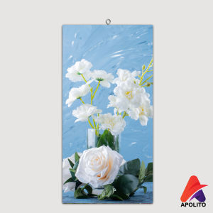 HIASAN DINDING BUNGA BLUE CONCEPT AESTHETIC (15X30 CM) PAJANGAN WALL DECOR DEKORASI DINDING BUNGA PEONY KAYU MINIMALIS