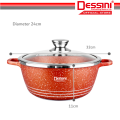 DESSINI ITALY 24CM Casserole Die Cast Aluminium Non Stick Pot Bowl Pan Cookware Tool with Cover. 
