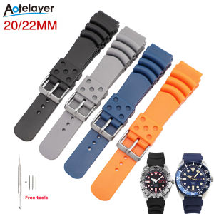 Aotelayer 20mm 22mm Diving Rubber Watch Strap Waterproof Silicone Sport Wrist Band Bracelet Watchband for Seiko Watch Strap for Casio