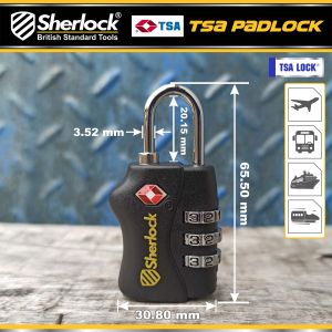 Gembok Tas Koper TSA Sherlock Nomor 3 Digit ABS Original TSA