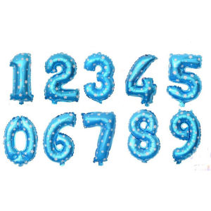 Balon Foil Angka Warna Silver Gold Pink Biru Ukuran 40cm 16 Inch Party Balloon