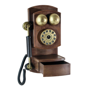 Retro Classical Wall Mount Corded Phone Model Antique Landline Telephone with Storage Box Modern Home Office Decors