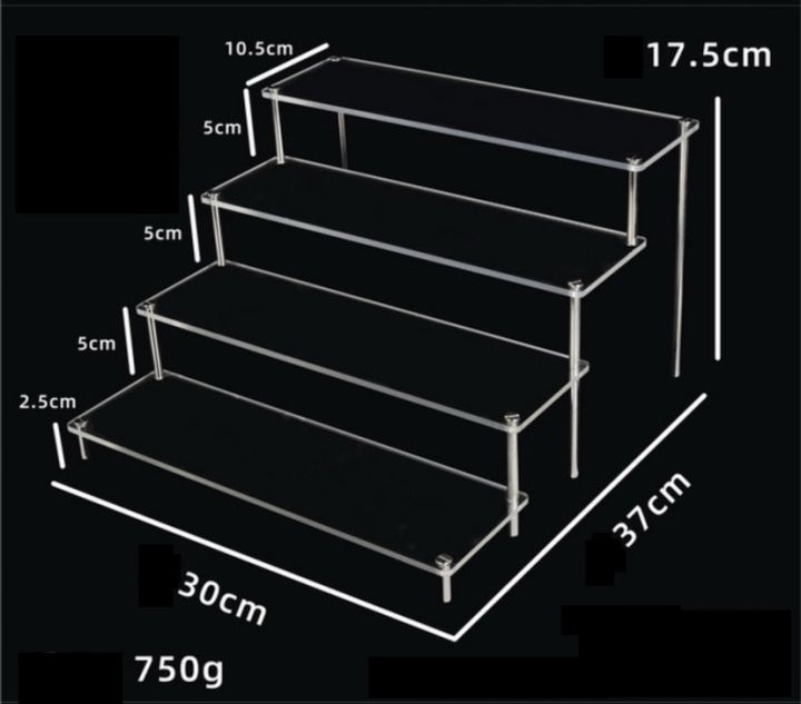 4 Layers Acrylic Rack Makeup Figure Model Desktop Storage Display Stand ...