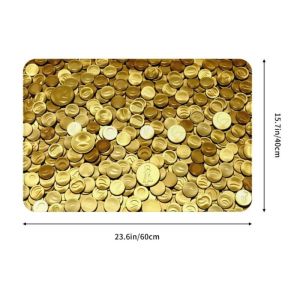 Golden Coin Floor Mat 40*60/60*90CM Good Luck Non-Slip Kitchen Decor Entrance Mat Non-Slip Bath Shower Carpet Rug