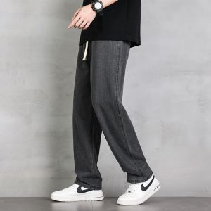 Mens Pants Autumn and Winter Ins Fashion Casual Black Jeans Men Loose Straight All-Matching Trendy Wide Leg Mens Pants㏇X0419