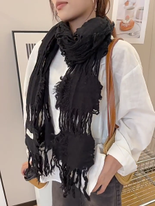 Distressed Scarf for Women Men Distressed Neck Scar Shawl Wrap for Winter Outdoor Activity All Matching Shawl Neck Wrap