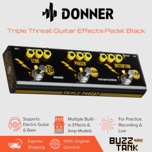 Donner Triple Threat 3-in-1 Analog Multi-Effects Pedal - Rich Sound Simplicity Effective