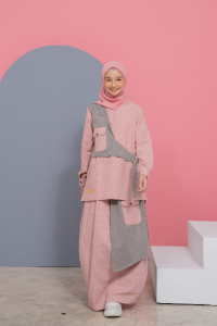 Terbaru Nibras Teen Setelan Rok NT 072 NT 72 NT72 Peach Dispers Dyed mix Oxford Two Face Premium