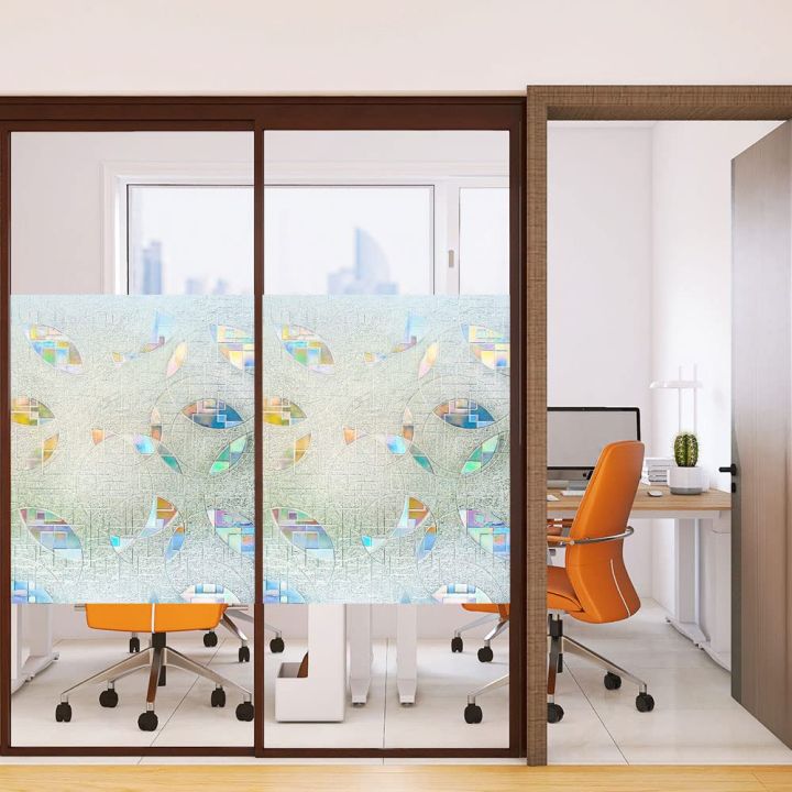 (45cm*200cm) GS Window Privacy Film – Decorative Frosted Glass Sticker, Removable & Non-Adhesive for Home & Office