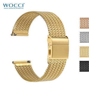 Dây đeo đồng hồ kim loại WOCCI Thép không gỉ 316L 14mm 16mm 18mm 20mm 22mm Dây đeo bằng lưới dệt nhanh cho nam và nữ2026
