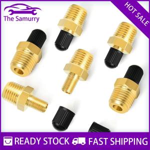 Samurry ✨Hot Sale✨ อะแดปเตอร์ปั๊มลมทองเหลือง2ชิ้นพร้อมก้านวาล์วภายใน1 4 NPT (M) ไปยังวาล์ว Schrader มาตรฐาน (M) ตัวเชื่อมต่อที่สูบลมยาง