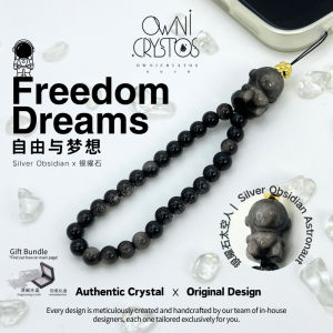 【OwniCrystos】FREEDOM Silver Obsidian Natural crystal phone strap charm original stone