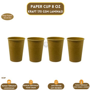 Paper Cup 8 oz Gelas Kopi Gelas Kertas Cup Gelas (Isi 50 Pcs-K.C8P)