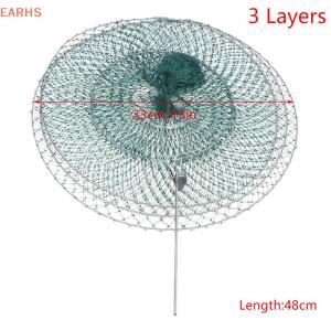 EOY ตาข่ายตกปลา3 4 5 6ชั้นพับเก็บได้ราวตากผ้าไนล่อนแบบแห้งเร็วกรงดักปลาทำจากเหล็กนิ่มกรงดักปลา