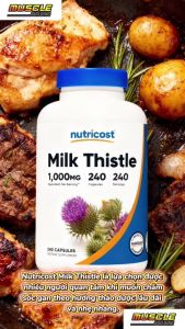 Thải độc gan bổ gan làm mát gan tăng cường chức năng gan Nutricost Milk Thistle 1000 mg - - Hỗ trợ bổ sung các hợp chất thực vật có trong Kế Sữa vào chế độ dinh dưỡng hằng ngày. - Hỗ trợ duy trì lối sống khỏe mạnh khi kết hợp cùng chế độ ăn uống cân b