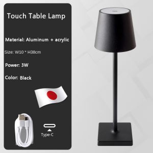 LED touch light table lamp with stand study table rechargeable wireless bedside night lights tabletop study lamp for student decoration aesthetic office desk sensor with charger adult kids type c charging light gifts room modern design