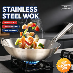 COD Non Stick Pan Kawali Stainless Wok Pan Non Stick Frying Pan Stainless Pan Cooker Cookware Induction Metal Oil Oil Steel Stove