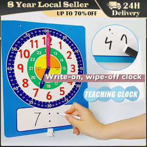 Montessori Teaching Aids Clock Educational Hour Minute Second Cognition Colorful Clocks Toys Three-needle Linkage Detachable Toy