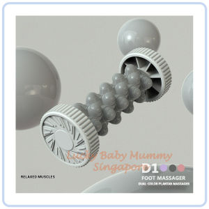【DAILY ESSENTIAL】 Manual Foot Massage Roller 17.5cm Grey Pink Purple