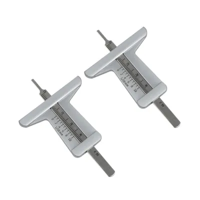 JOYLIFEWQ 2pcs Professional Tire Tread Depth Gauge Precision 50mm Vernier Caliper Convenient Portable Car Tire Pattern Measuring Ruler Vehicle