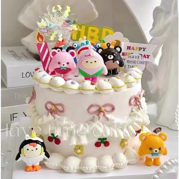 Eggy Party theme birthday PVC cake decoration topper蛋仔排队主题生日蛋糕装饰摆件