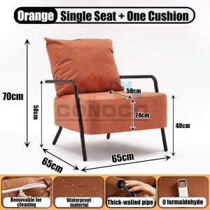 CONOCO Mall Minimalist Tofu Sofa for Small Condo Space Saving 2 Seater Couch Tech Cloth Waterproof