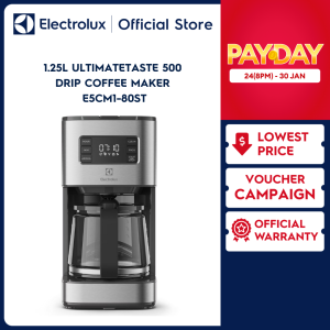 Electrolux E5CM1-80ST (900279963) 1.25L UltimateTaste 500 Drip Coffee Maker with 2 Years Warranty