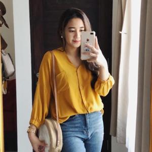 KEMEJA BLOUSE WANITA HEVA CRINCLE RAYON PREMIUM ATASAN BLOUSE WANITA KEKINIAN KEMEJA POLOS WANITA CRINKLE TERBARU KEMEJA OVERSIZE WANITA