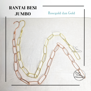Rantai Besi Hanger Jumbo Lubang Lonjong Terbaru Hanger Rantai Besi Hanger Warna Gold RoseGold - BH