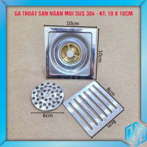 Ga Thoát Sàn Lớn Chống Mùi Hôi Inox 304 Phễu Thoát Sàn Chống Hôi Màu Bạc Cao Cấp - Kt: 12xc12 15x15cm