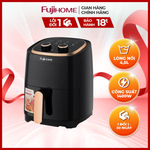 Nồi chiên không dầu 65 lít nhập khẩu FUJIHOME A6GG Công suất 1600W - Nhìn được thực phẩm bên trong - Bảo hành 18 tháng