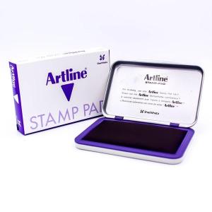 แท่นประทับ เบอร์ 0 สีม่วง ตราปั๊ม แท่นปั๊ม อาร์ทไลน์  (56x90 มม.) 1 ชิ้น  ผ้าไม่ยุบ ใช้งานได้นาน