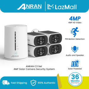 ANRAN Solar CCTV Security Systems Wireless 4MP CCTV Set Package With Wireless NVR for 4 ChannelNo Need Wifi|Easy installation|Audio and Speaker|Color Night Vision|IP65 Waterproof
