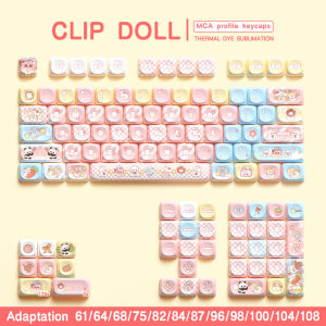 Strawberry cake bear head keycap PBT material five-sided hot sublimation EAO highly cute suitable for mechanical keyboard