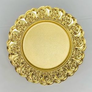 33cm Elegant Dinner Charger Plates Baroque Victorian Embossed design Wedding Hotel Party Craft Tray